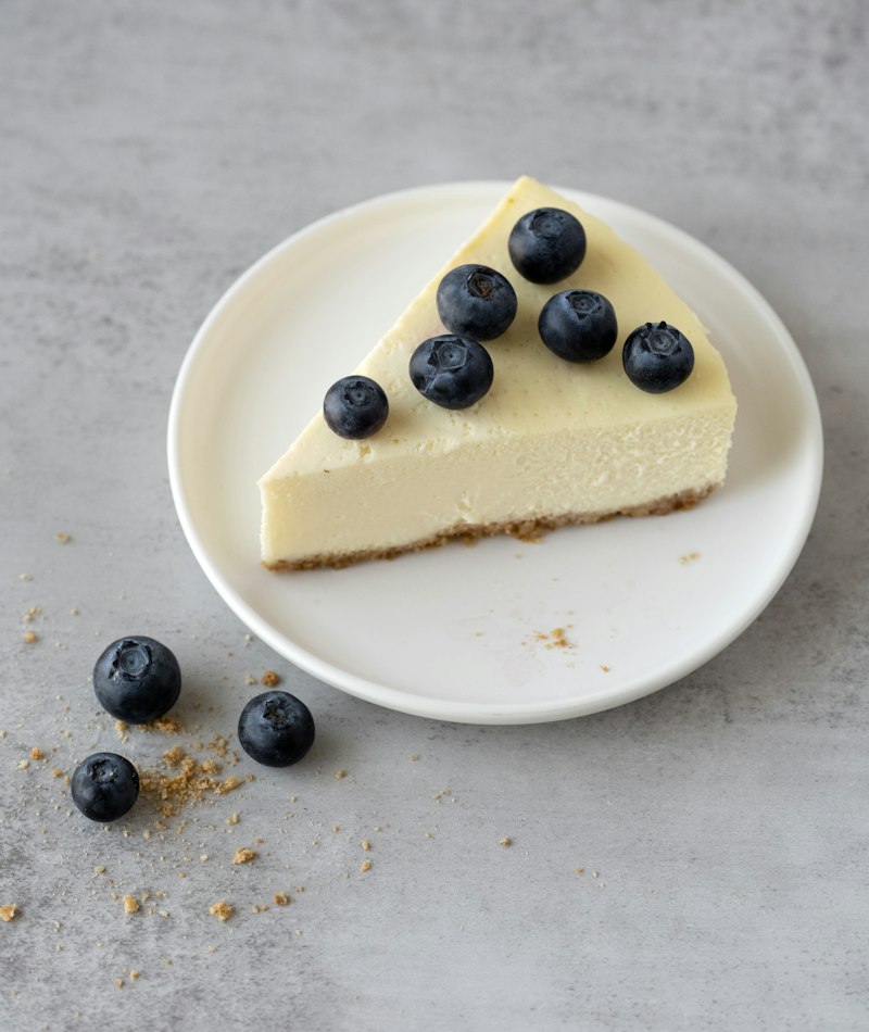 Tarta de queso con arándanos